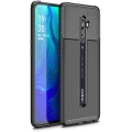 Oppo Reno 2 Kılıf Silikon Parmak İzi Bırakmayan Karbon Soft Negro Kapak - Siyah