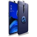 Oppo Reno 2z Kılıf Renkli Silikon Yüzüklü Standlı Auto Focus Ravel Kapak - Mavi