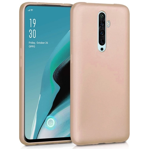 Oppo Reno 2z Kılıf İnce Soft Mat Renkli Esnek Silikon Kapak - Gold