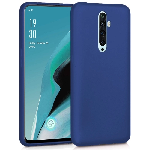 Oppo Reno 2z Kılıf İnce Soft Mat Renkli Esnek Silikon Kapak - Lacivert