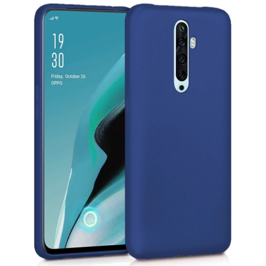 Oppo Reno 2z Kılıf İnce Soft Mat Renkli Esnek Silikon Kapak - Lacivert