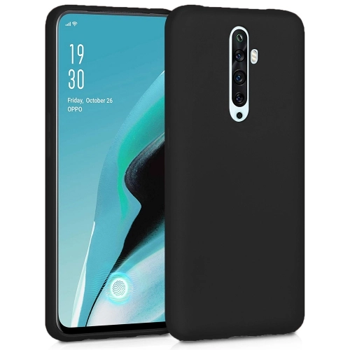Oppo Reno 2z Kılıf İnce Soft Mat Renkli Esnek Silikon Kapak - Siyah