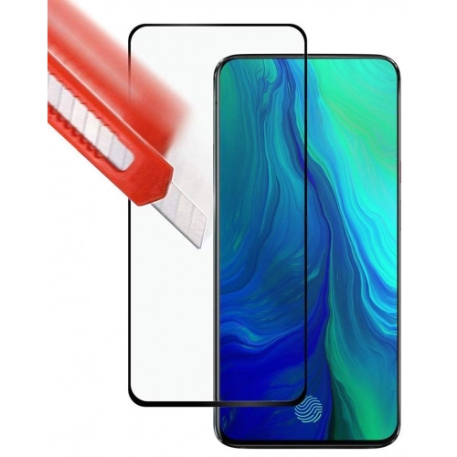 Oppo Reno 2z Kırılmaz Cam Tam Kapatan Kenarları Kırılmaya Dayanıklı Cam Ekran Koruyucu - Siyah