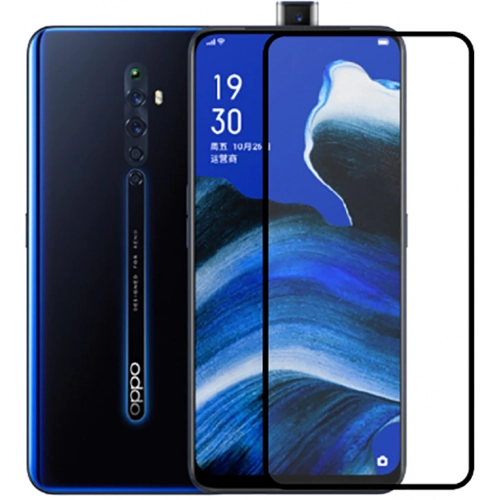 Oppo Reno 2z Kırılmaz Cam Tam Kapatan Kenarları Kırılmaya Dayanıklı Cam Ekran Koruyucu - Siyah