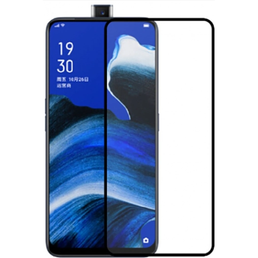 Oppo Reno 2z Kırılmaz Cam Tam Kapatan Kenarları Kırılmaya Dayanıklı Cam Ekran Koruyucu - Siyah