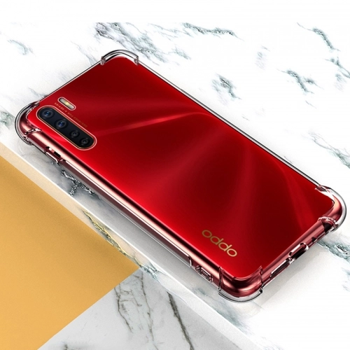 Oppo Reno 3 Kılıf Silikon Köşe Korumalı Airbag Darbe Emici Kapak - Şeffaf