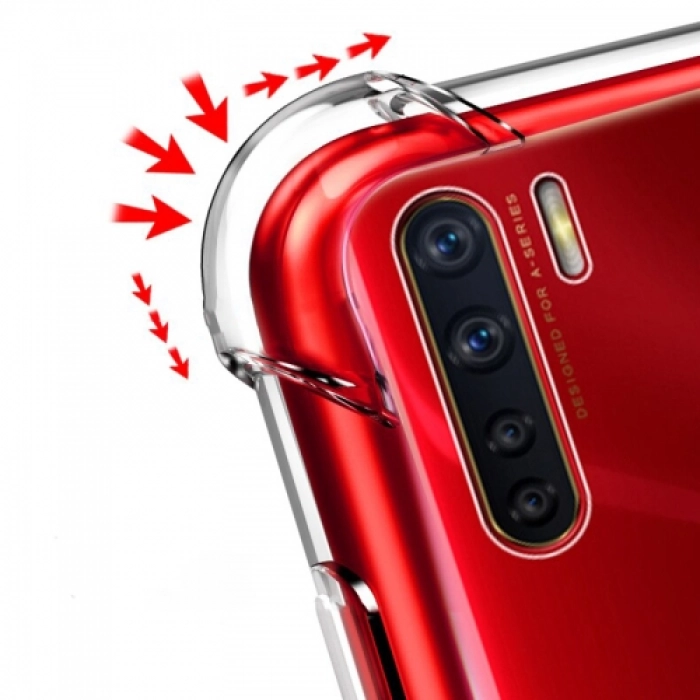 Oppo Reno 3 Kılıf Silikon Köşe Korumalı Airbag Darbe Emici Kapak - Şeffaf