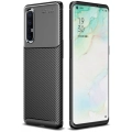 Oppo Reno 3 Pro Kılıf Silikon Parmak İzi Bırakmayan Karbon Soft Negro Kapak - Siyah