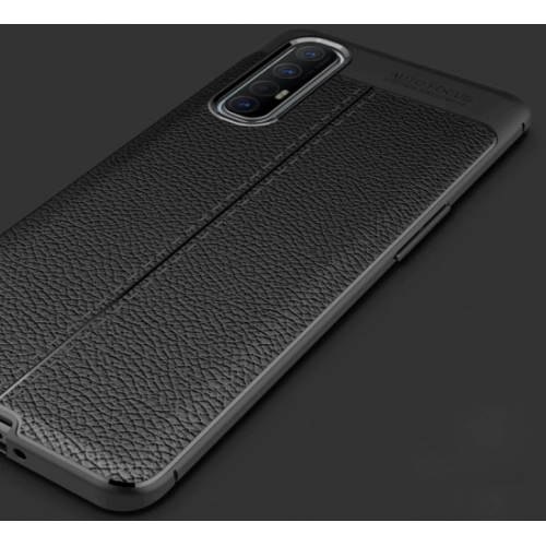 Oppo Reno 3 Pro Kılıf Deri Görünümlü Lüks Parmak İzi Bırakmaz Niss Silikon Kapak - Siyah