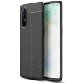 Oppo Reno 3 Pro Kılıf Deri Görünümlü Lüks Parmak İzi Bırakmaz Niss Silikon Kapak - Siyah