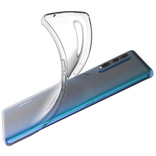 Oppo Reno 3 Pro Kılıf Kamera Korumalı Esnek Silikon Kapak - Şeffaf