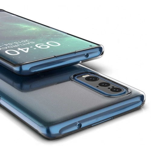 Oppo Reno 3 Pro Kılıf Kamera Korumalı Esnek Silikon Kapak - Şeffaf