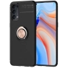 Oppo Reno 4 Kılıf Renkli Silikon Yüzüklü Standlı Auto Focus Ravel Kapak - Rose Gold