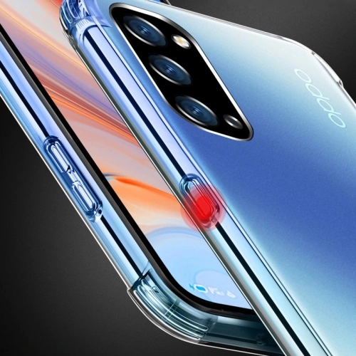 Oppo Reno 4 Kılıf Silikon Köşe Korumalı Airbag Darbe Emici Kapak - Şeffaf