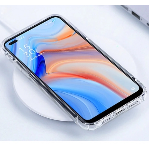 Oppo Reno 4 Kılıf Silikon Köşe Korumalı Airbag Darbe Emici Kapak - Şeffaf