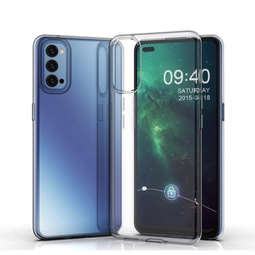 Oppo Reno 4 Kılıf Kamera Korumalı Esnek Silikon Kapak - Şeffaf