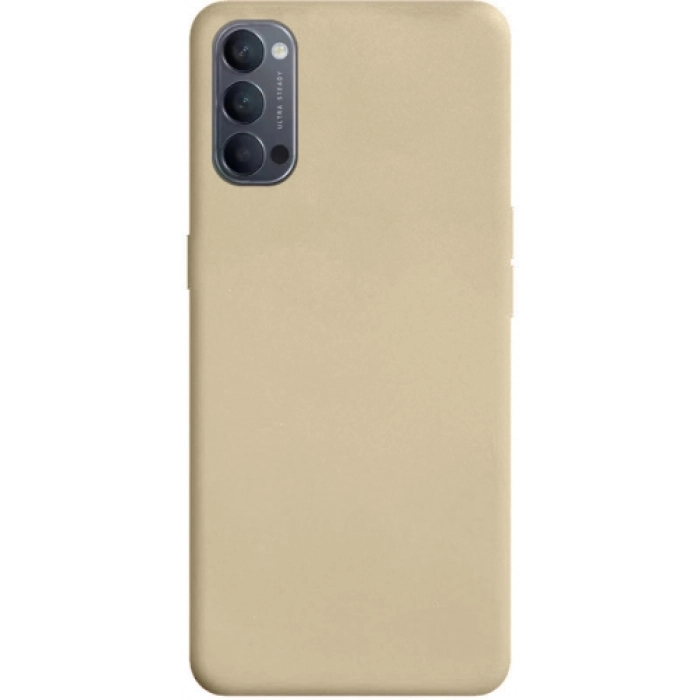 Oppo Reno 4 Kılıf İnce Soft Mat Renkli Esnek Silikon Kapak - Gold