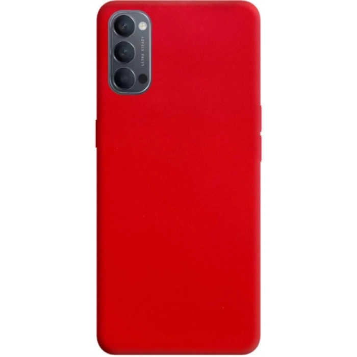 Oppo Reno 4 Kılıf İnce Soft Mat Renkli Esnek Silikon Kapak - Kırmızı