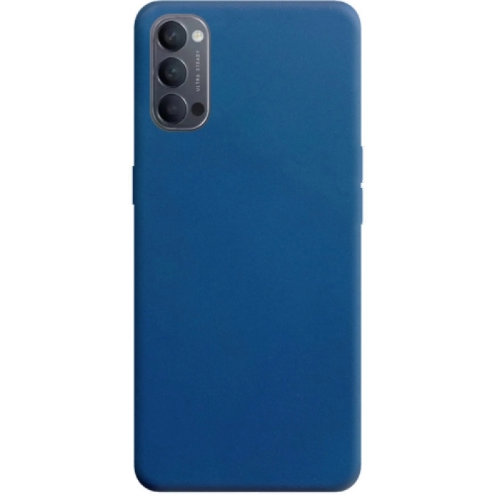 Oppo Reno 4 Kılıf İnce Soft Mat Renkli Esnek Silikon Kapak - Lacivert