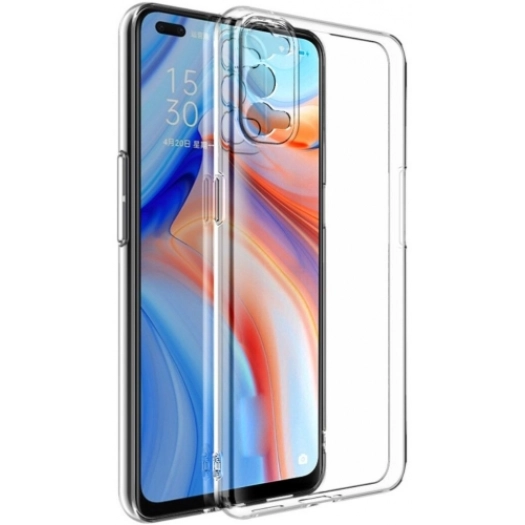 Oppo Reno 4 Kılıf Kamera Korumalı Esnek Silikon Kapak - Şeffaf