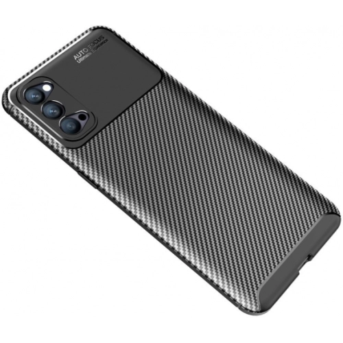 Oppo Reno 4 Kılıf Silikon Parmak İzi Bırakmayan Karbon Soft Negro Kapak - Siyah