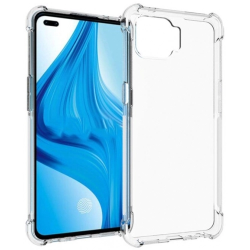 Oppo Reno 4 Lite Kılıf Silikon Köşe Korumalı Airbag Darbe Emici Kapak - Şeffaf