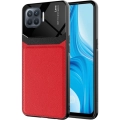 Oppo Reno 4 Lite Kılıf Deri Görünümlü Emiks Kapak - Kırmızı