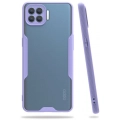 Oppo Reno 4 Lite Kılıf Renkli Silikon Kamera Lens Korumalı Şeffaf Parfe Kapak - Lila