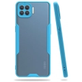 Oppo Reno 4 Lite Kılıf Renkli Silikon Kamera Lens Korumalı Şeffaf Parfe Kapak - Mavi