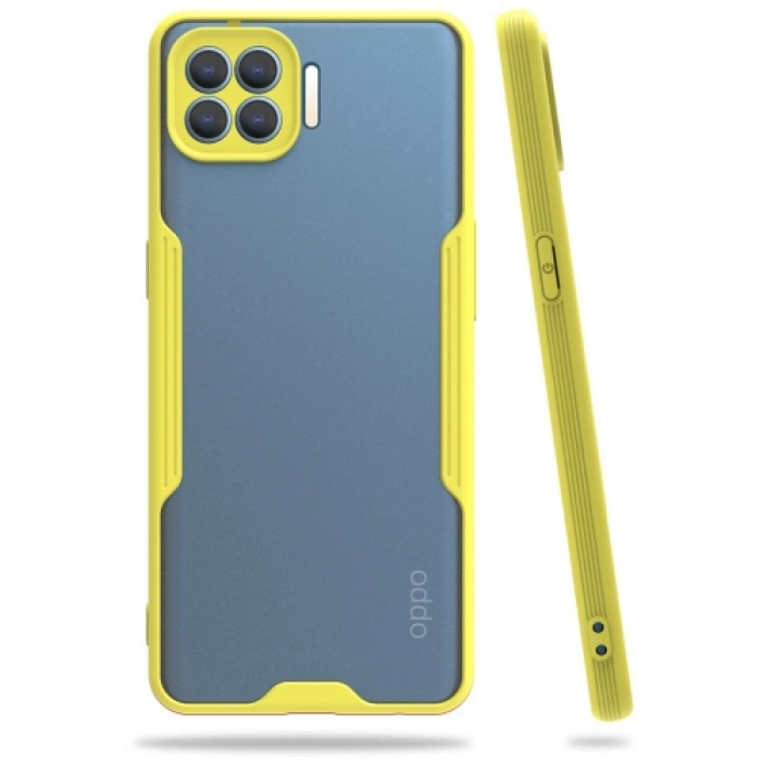 Oppo Reno 4 Lite Kılıf Renkli Silikon Kamera Lens Korumalı Şeffaf Parfe Kapak - Sarı