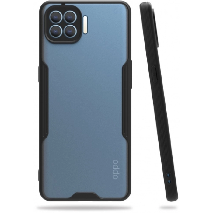 Oppo Reno 4 Lite Kılıf Renkli Silikon Kamera Lens Korumalı Şeffaf Parfe Kapak - Siyah