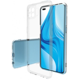 Oppo Reno 4 Lite Kılıf Kamera Korumalı Esnek Silikon Kapak - Şeffaf