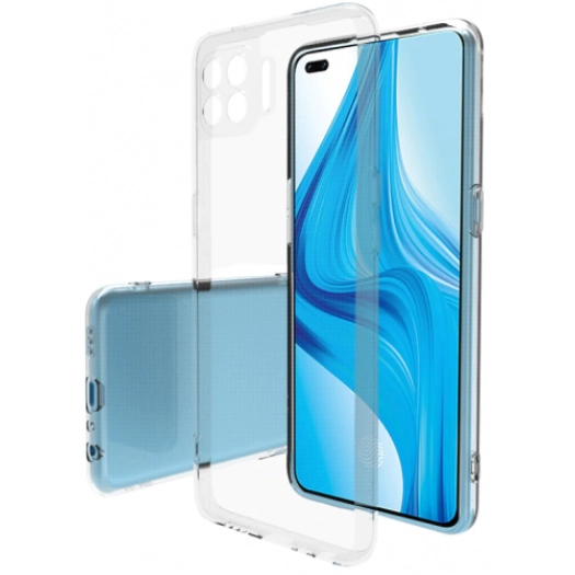 Oppo Reno 4 Lite Kılıf Kamera Korumalı Esnek Silikon Kapak - Şeffaf