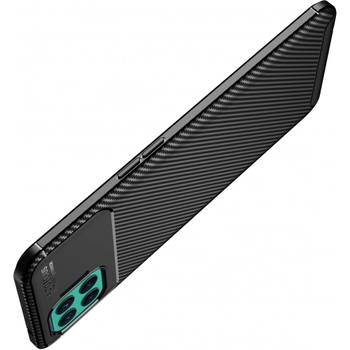 Oppo Reno 4 Lite Kılıf Silikon Parmak İzi Bırakmayan Karbon Soft Negro Kapak - Siyah