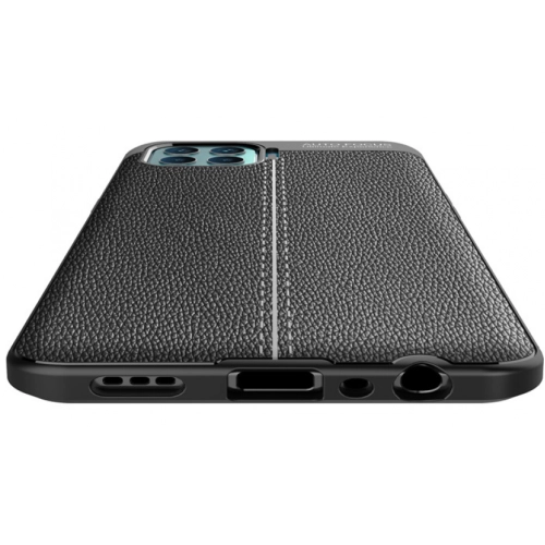 Oppo Reno 4 Lite Kılıf Deri Görünümlü Lüks Parmak İzi Bırakmaz Niss Silikon Kapak - Siyah