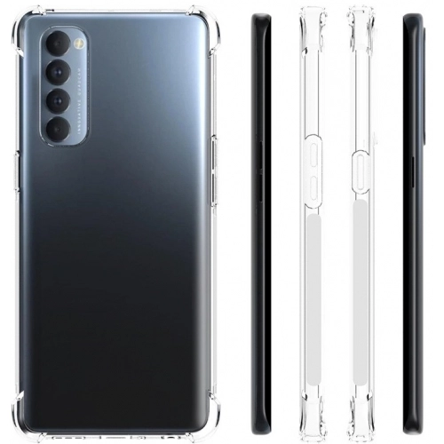Oppo Reno 4 Pro Kılıf Silikon Köşe Korumalı Airbag Darbe Emici Kapak - Şeffaf