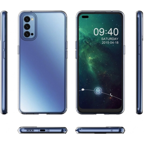 Oppo Reno 4 Pro Kılıf Kamera Korumalı Esnek Silikon Kapak - Şeffaf