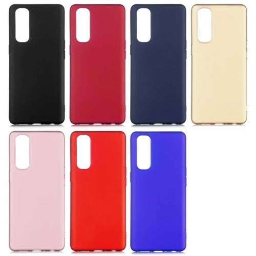 Oppo Reno 4 Pro Kılıf İnce Soft Mat Renkli Esnek Silikon Kapak - Mürdüm