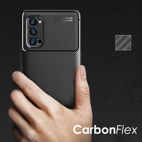 Oppo Reno 4 Pro Kılıf Silikon Parmak İzi Bırakmayan Karbon Soft Negro Kapak - Lacivert