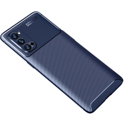 Oppo Reno 4 Pro Kılıf Silikon Parmak İzi Bırakmayan Karbon Soft Negro Kapak - Lacivert