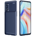 Oppo Reno 4 Pro Kılıf Silikon Parmak İzi Bırakmayan Karbon Soft Negro Kapak - Lacivert