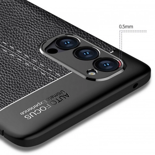 Oppo Reno 4 Pro Kılıf Deri Görünümlü Lüks Parmak İzi Bırakmaz Niss Silikon Kapak - Lacivert