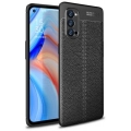 Oppo Reno 4 Pro Kılıf Deri Görünümlü Lüks Parmak İzi Bırakmaz Niss Silikon Kapak - Siyah
