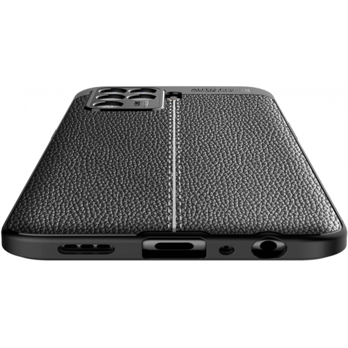 Oppo Reno 5 Lite Kılıf Deri Görünümlü Lüks Parmak İzi Bırakmaz Niss Silikon Kapak - Siyah