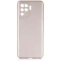 Oppo Reno 5 Lite Kılıf İnce Soft Mat Renkli Esnek Silikon Kapak - Gold