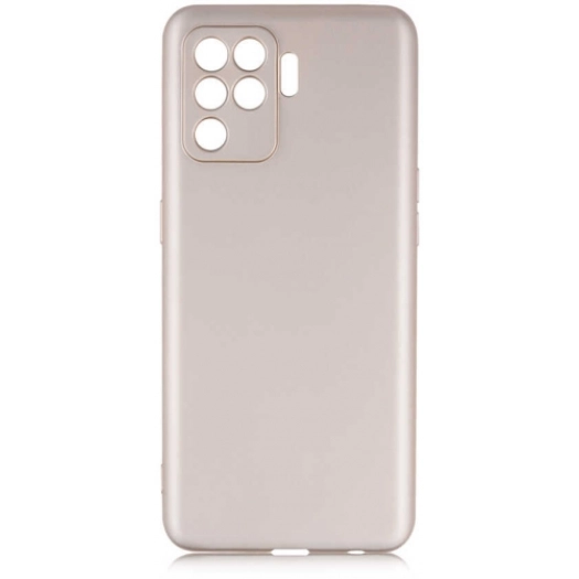 Oppo Reno 5 Lite Kılıf İnce Soft Mat Renkli Esnek Silikon Kapak - Gold