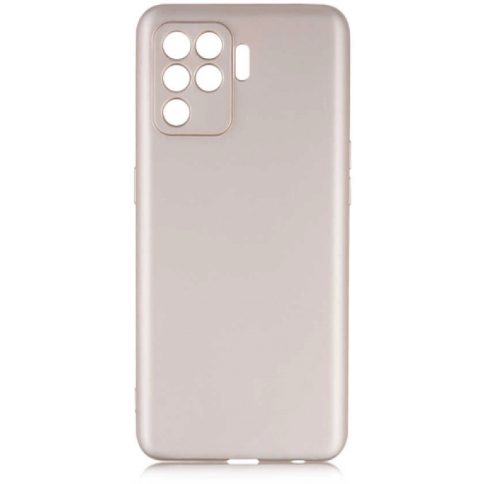Oppo Reno 5 Lite Kılıf İnce Soft Mat Renkli Esnek Silikon Kapak - Gold