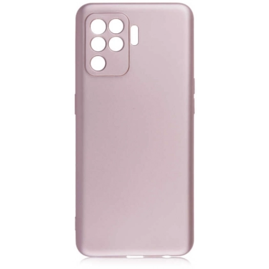 Oppo Reno 5 Lite Kılıf İnce Soft Mat Renkli Esnek Silikon Kapak - Rose Gold