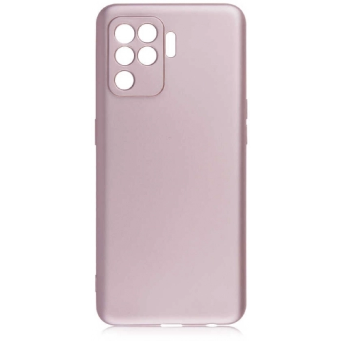 Oppo Reno 5 Lite Kılıf İnce Soft Mat Renkli Esnek Silikon Kapak - Rose Gold