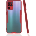 Oppo Reno 5 Lite Kılıf Renkli Silikon Kamera Lens Korumalı Şeffaf Parfe Kapak - Kırmızı